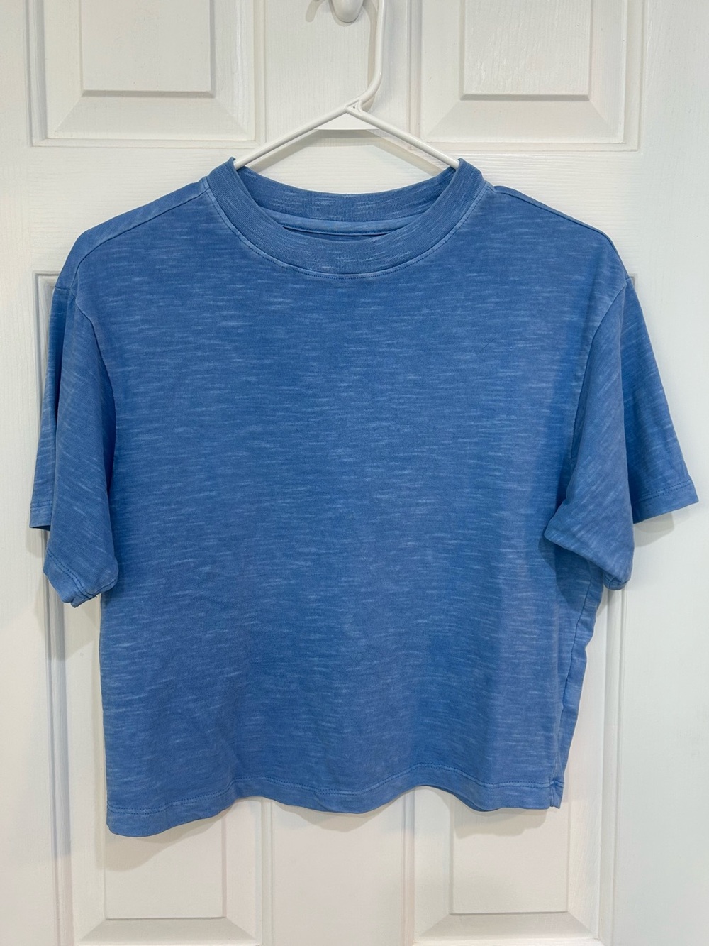Universal Thread Blue Slub Knit Boxy Cropped Tee Shirt XS